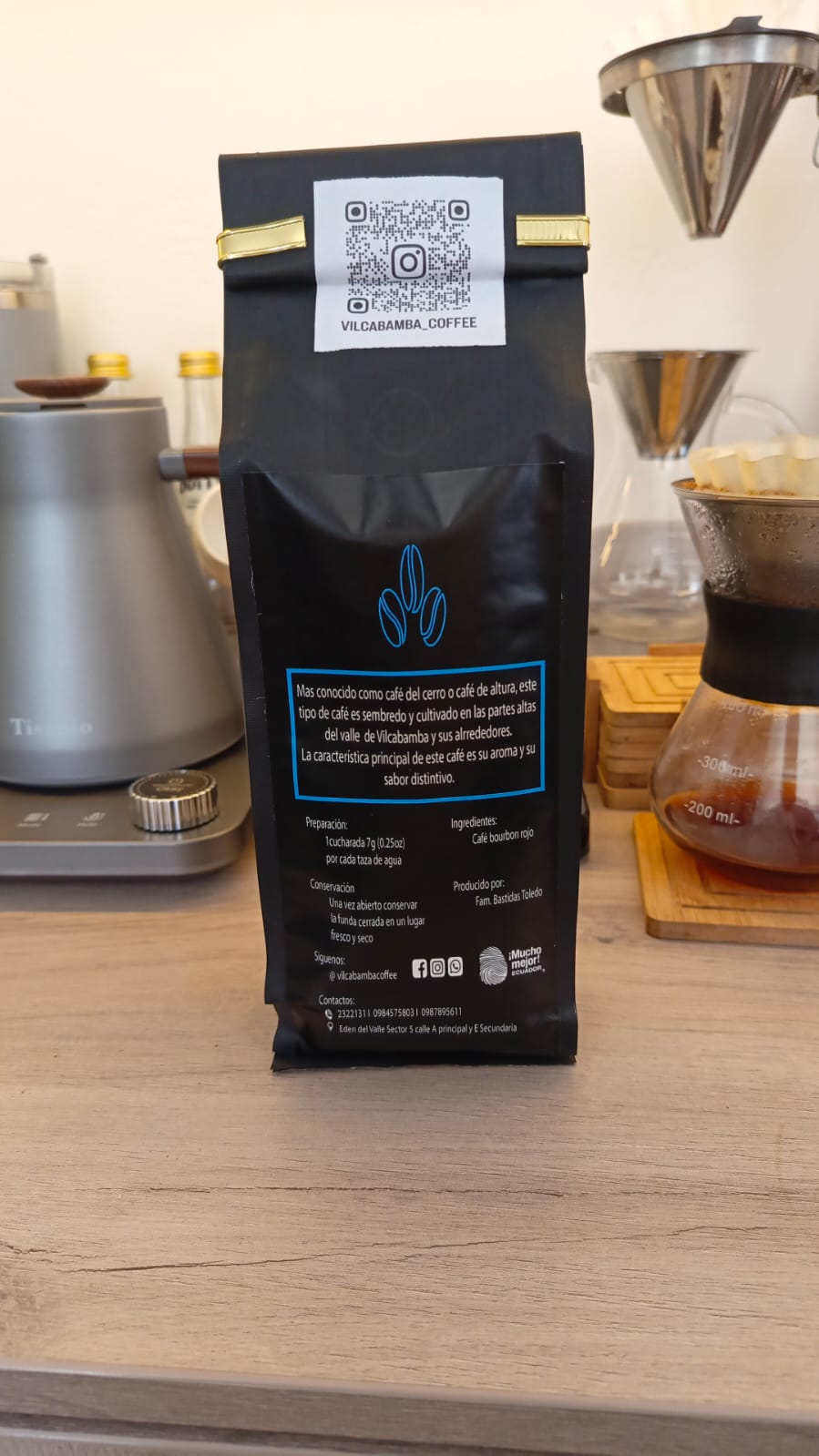 Reverso de la presentación Café de la Montaña